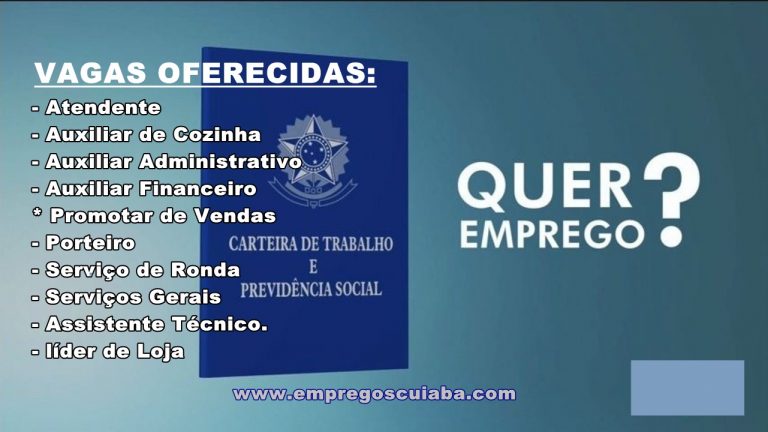 10 Vagas De Emprego Em Cuiabá E V. Grande - Empregos Cuiabá