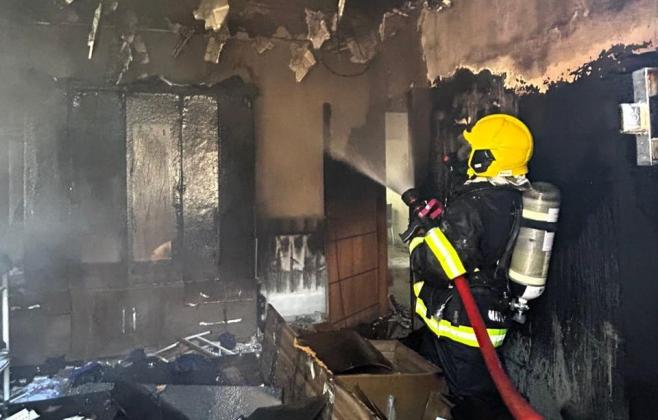 Bombeiros combatem incêndio em primeira ocorrência após inauguração de unidade em Querência
