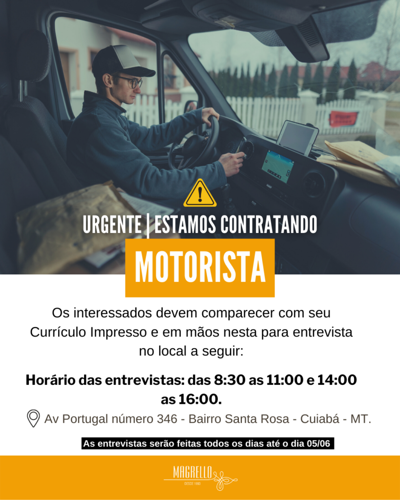 Motorista - Empregos Cuiabá